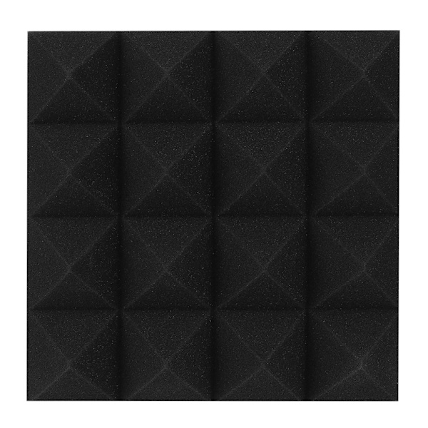 6 stk pyramideformede lydabsorberende skum af bomuld Akustikpaneler Studio lydisoleringsskum (sort)