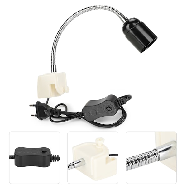 Husdyrschildpadde UVB Fuld Spektrum Sollampe Opvarmning Solbadning UVA Varmelampe Beslag EU 220V E27