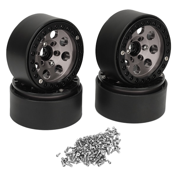 4st RC hjulfälg 1,9 tum aluminiumlegering stabil RC bil hjulnav för Axial SCX10 II III titan färg