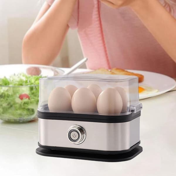 Elektrisk eggkoker, kompatibel med dampkoking og koking av egg, multifunksjonell husholdningsapparat