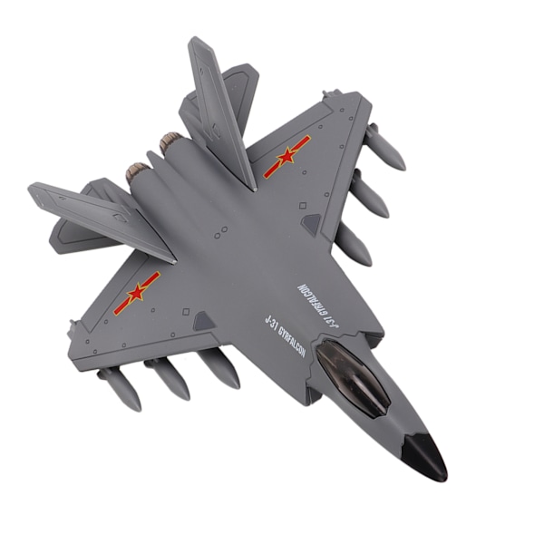 J 31 kinesisk fighter modell hög simulering Pull Back funktion fighter modell leksaker med lätt musik för barn presenter leksaker grå