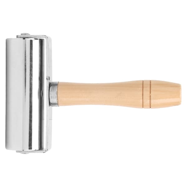 Leather Press Edge Roller DIY Leather Craft Wooden Handle Edge Rolling Tool SilverL 100mm / 3.94in