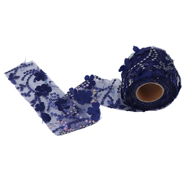 Tygl DIY Hantverk Nötningsbeständighet Liten Blixt Portabel Polyester Paljett Tyllrulle 6cm Mörkblå