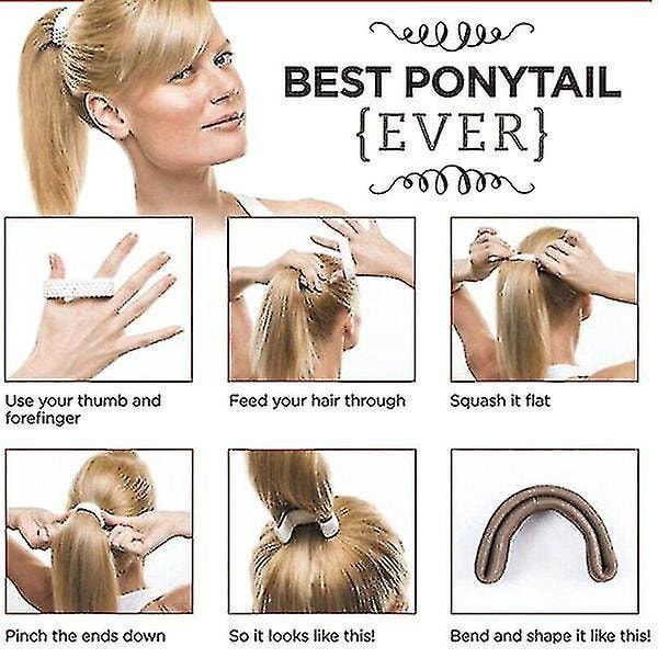 Fällbar bred ponny silikonhårklämma - Beige