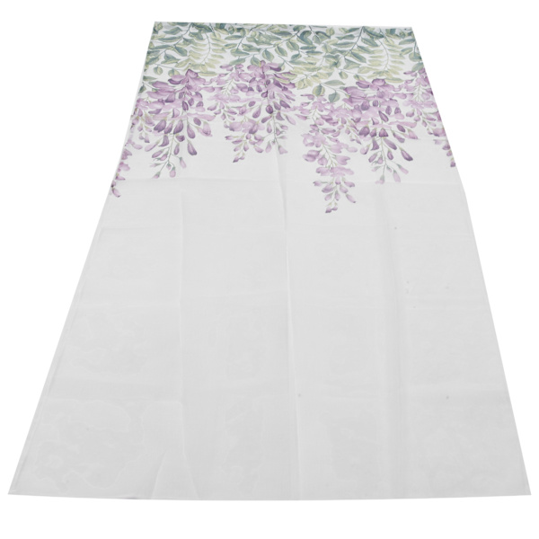 Gardin Wisteria Blommönster Gaze Gardiner Broderade fönsterskärm för sovrum och vardagsrum