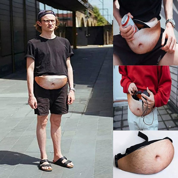 Mænd 3d Bum talje bælte Funny Fat Belly Pouch Bag