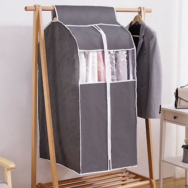 Klesposeorganizer for hengende klær, grå, 60x48x120 - støvtett oppbevaring
