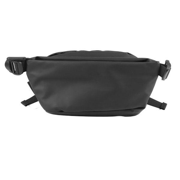 Fanny Pack för män PU-läder Flerlagers vattentät midjeväska för utomhuscamping Vandring Ridning Resa Svart