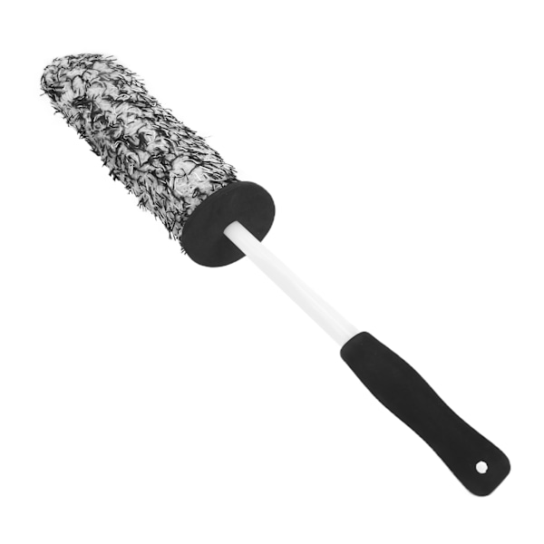 Bilhjul Däckrengöringsborste Mikrofiber Mjuk Multifunktion Lång räckvidd för avgasstötfångare Stänkskydd Grå Vit