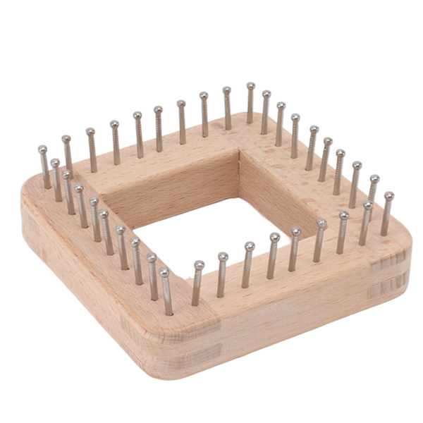 Mini firkantet strikkeværktøj med kroge Hæklet træbræt til tæppe Pandebånd Filt Sok 10x10cm