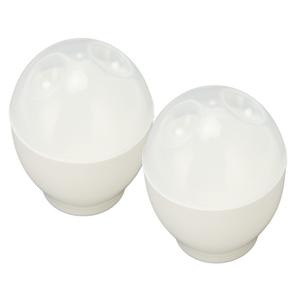 2st Mikrovågsugn Äggkokare Poacher ABS Portable Mini Quick Egg Koking Cup för kök Frukost