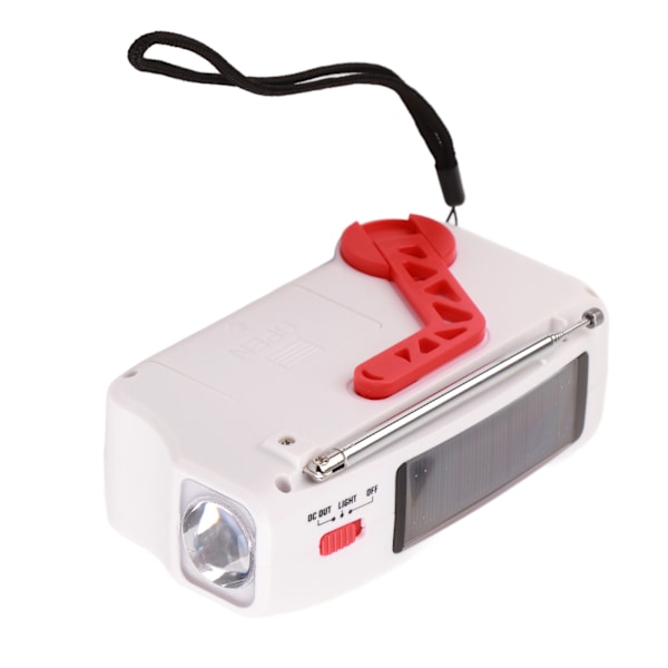 RD639 Solcelle Radio Nød Lader for Mobiltelefon Håndsveiv AM FM Radio med LED Lommelykt