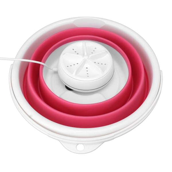 5L Foldbar Vaskemaskine Ultralyd Vibration Frem og Tilbage USB Foldbar Bakke til Hjem Rosa