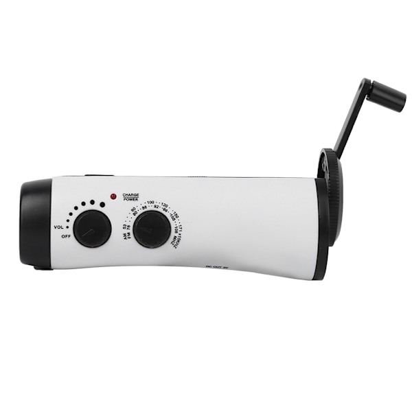 Plast Utomhus Handvev Multifunktions ficklampa Radio Emergency LED Torch Mobiltelefon ChargingWhite