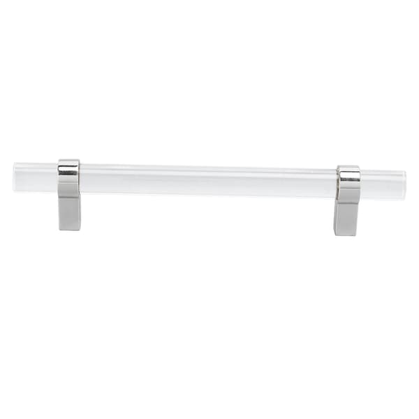 Crystal Acrylic Handle Modern Transparent Drawer Pull Handle for Wardrobes Bookcases Shoe Cabinets Hole Distance 96 Silver