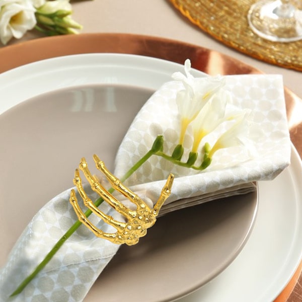 Vinservietter Halloween Servietspænder Spøgelseshånd Servietring Legering Servietring Guld