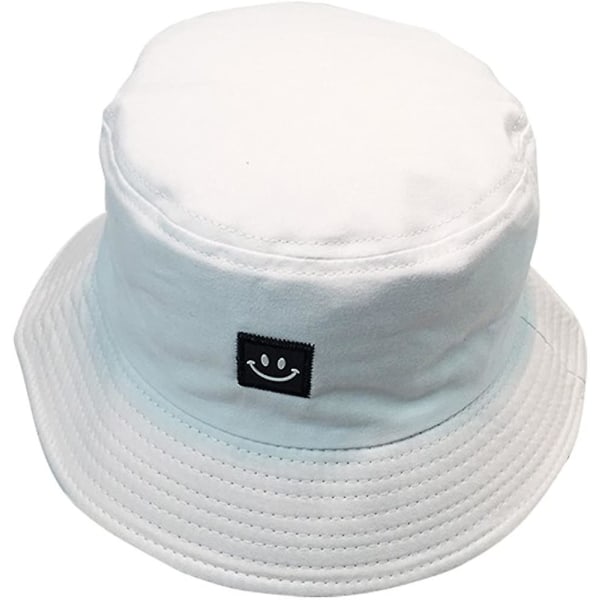 Bucket Hat Cotton Unisex kokoontaitettava retkeilyyn retkeilykalastukseen 56-58 cm White