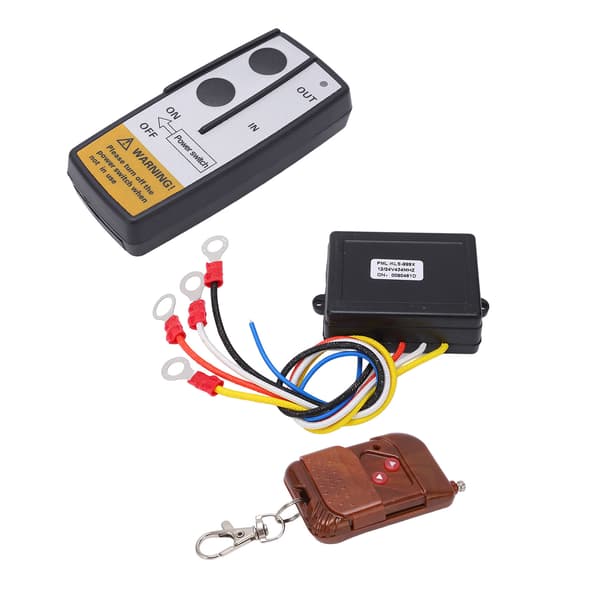Trådlös Winch Remote Control Key Receiver Kit 75ft Long Distance DC 12V 24V Universal