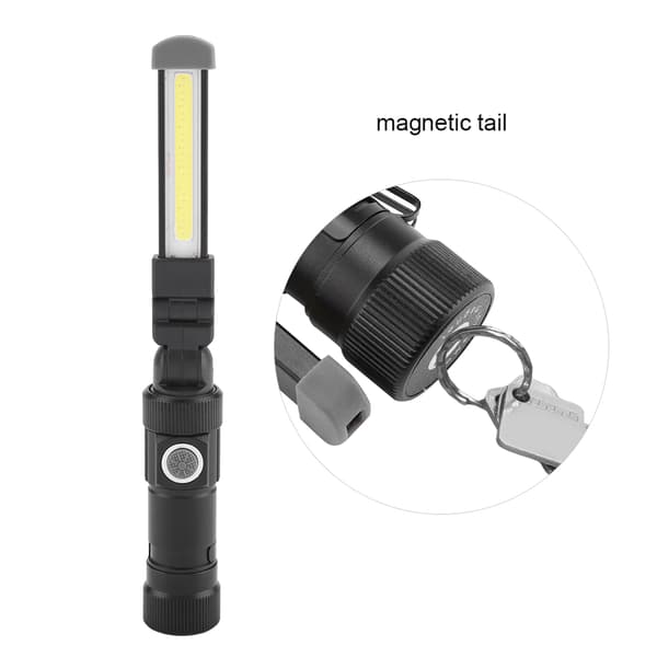 6W+1W USB Charging COB Emergency Light Portable LED Work Light with Magnetic Tail
