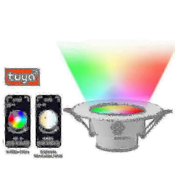 RGB+CCT Smart Downlight 6-pak 10W Bluetooth Dæmpbar IP44 med 70 mm udskæring