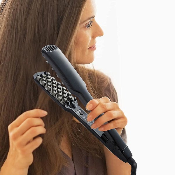 Profesjonelt volumgivende hårjern | Øk hårvolumet, keramisk hårvolumiseringsverktøy, justerbar temperatur, dreibar ledning Black