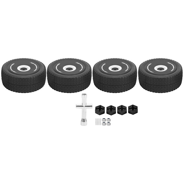 4 ST RC Gummi Fram Bakre Däck Set Passar för WLTOYS 124018 1/12 RC Biltillbehör