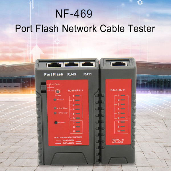 Nätverkstestare NF-469 RJ45 telefonlinje nätverkskabeltestare RJ11 testare utan batteri