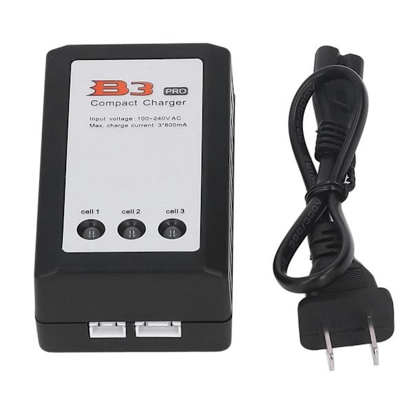 Litiumbatterilader Hurtigbalanceret Overladningsbeskyttelse Kompakt B3 AC 110~240V US-stik
