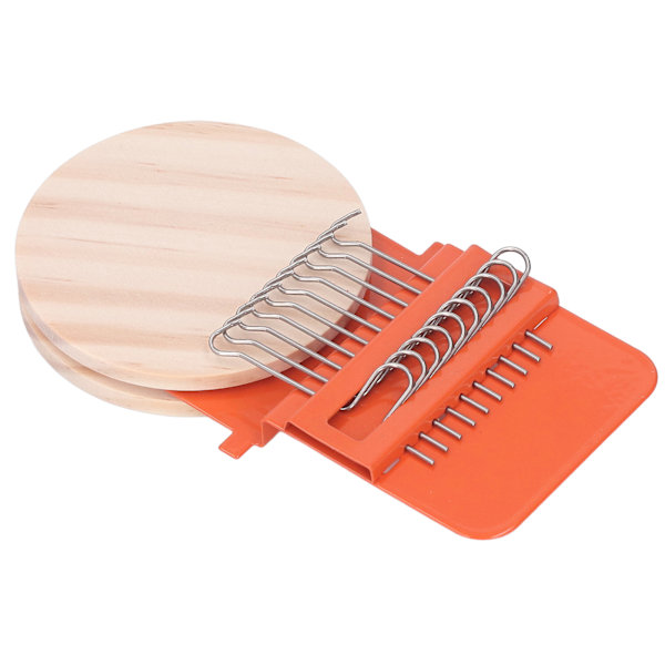 10 kroker Mini vevstol Hjemmelaget liten vevstol med 6,5 cm treplate for håndverk DIY veving oransje