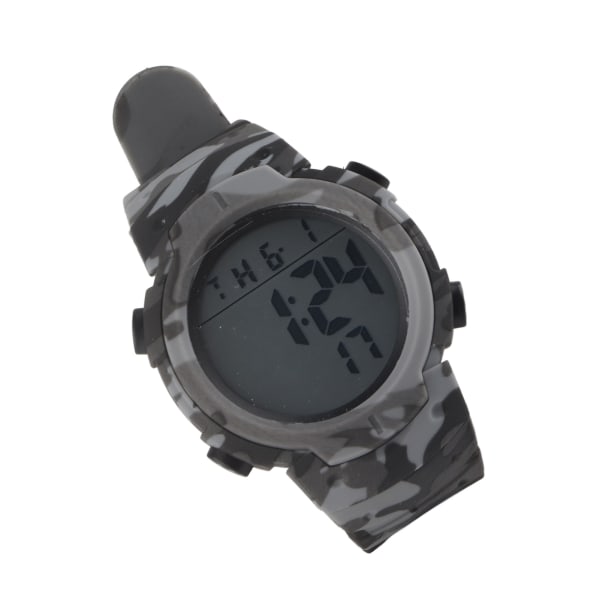 Digitalt Display Herre Sport Elektronisk Ur Vandafvisende Multifunktion Udendørs Natlampe Sportur Camouflage Grå