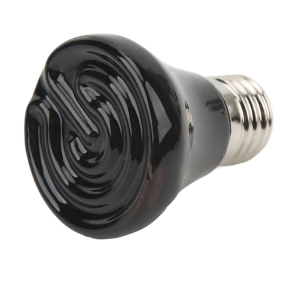 Keramisk Reptil Varmelampe Pære Mini Infrarød Varme Keramisk Amfibie Varmelampe for Øgler Reptiler 220V-240V 50W Svart