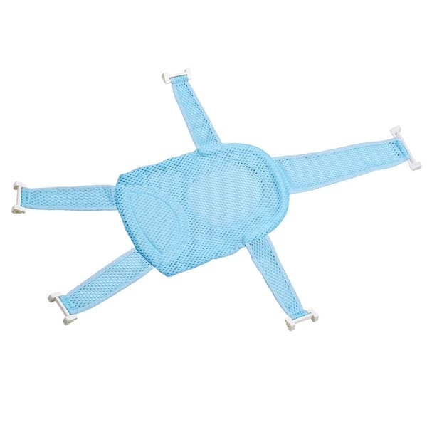 Infant Bath Seat Adjustable Length Shower Support Sling Net Bathtub Mesh Hammock Cradle Bed Light Blue