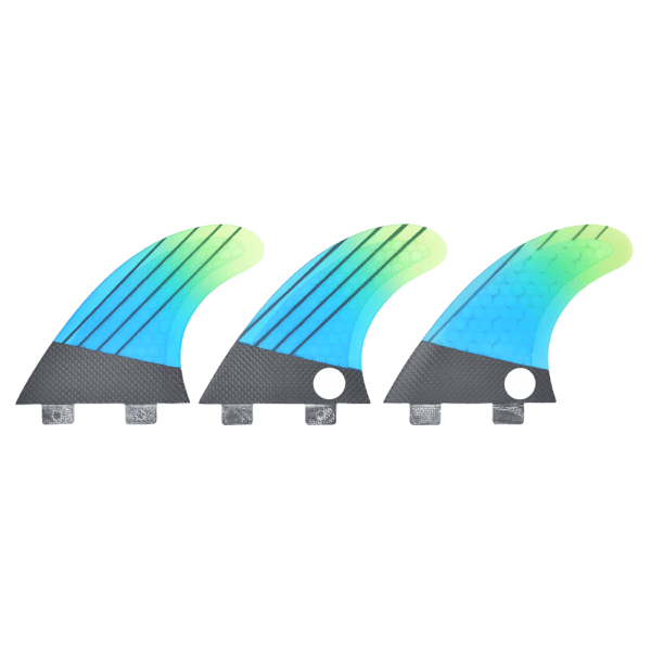 Glasfiber FCS G5 Stilig blågrønn gradient surfbredefinne Fleksibelt surftilbehør