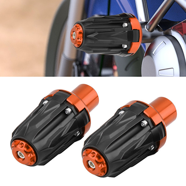 1 Par 10mm Motorcykel Avgassystem Ramskydd Anti-krasch Pad Fallskydd Orange