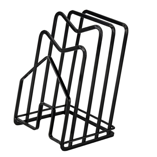Skjærefjøl Oppbevaringsstativ Multifunksjonell Grytepanne Loks Stativholder Strykejern God Ventilasjon Benkeplate Organizer Svart Standard