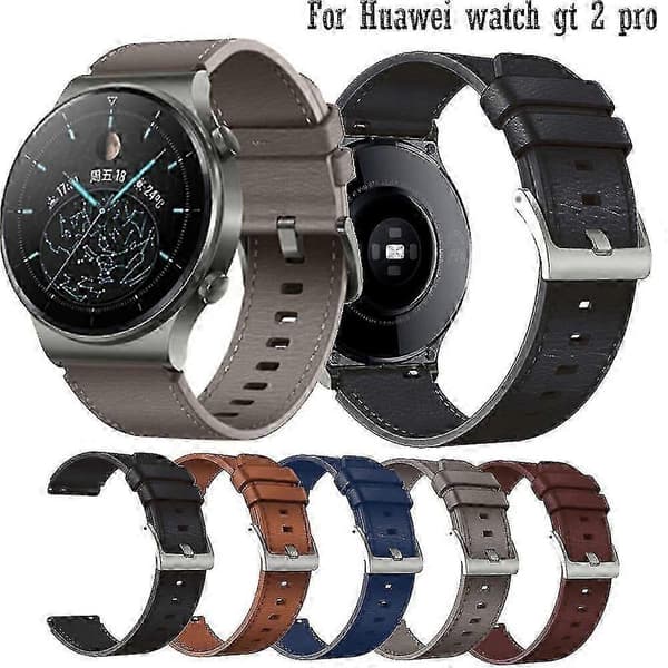 Ægte læderrem til Huawei Watch GT2 Pro, justerbar smarturrem C