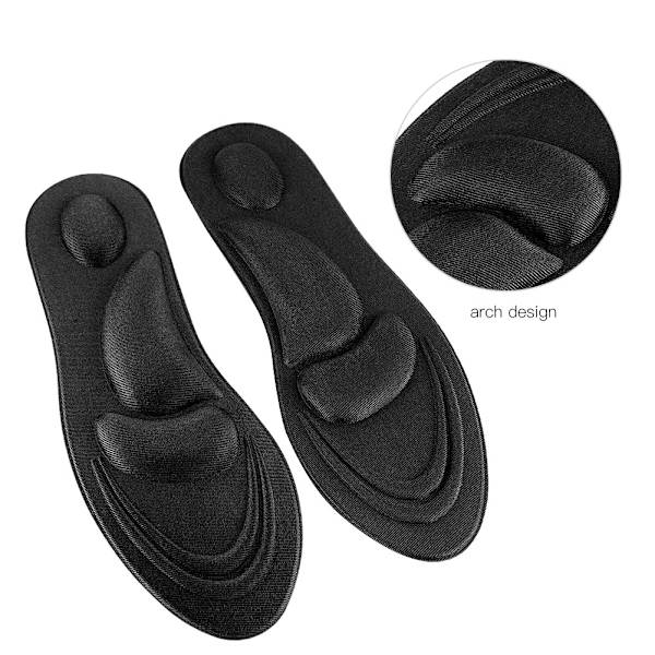 Ortotiska innersula Flat Feet Arch Support Memory Foam Insole Shoe Pad Comfort Black for Men