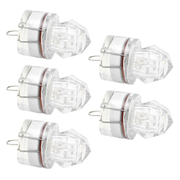 5 st Fiskedragljus Diamantform LED Korrosionsbeständighet Autoöppning Blinkande basdragljus Vit