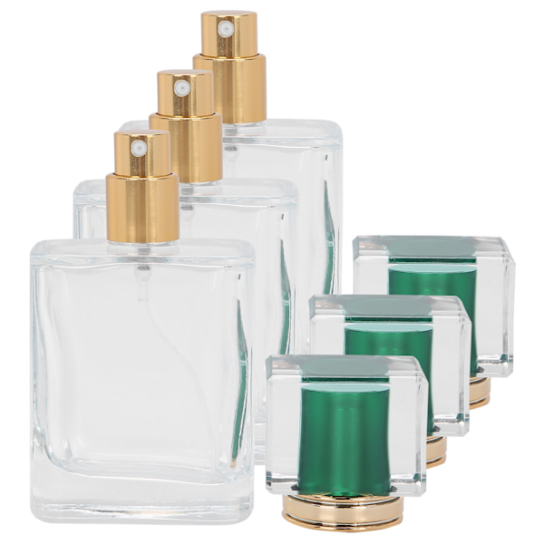 50 ml Glass Perfume Bottle Refillable Perfume Atomizer Dispenser Liquid Makeup Container Green