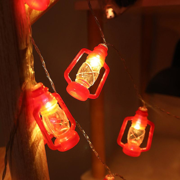 Halloween jul Röd LED-lykta utomhuscampingdekoration red 3 meters 20 lights battery