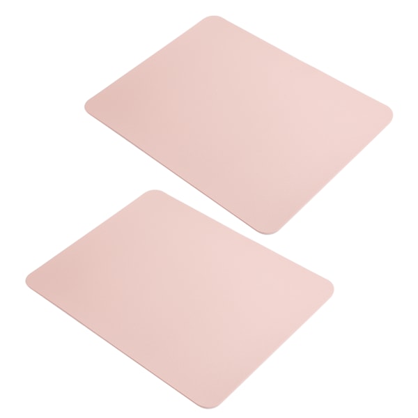 2 st Musmatta PVC Läder Vattentät Skrivbordsmatta Kudde Kontor Hem Mus Skydd 27x21cm Rosa