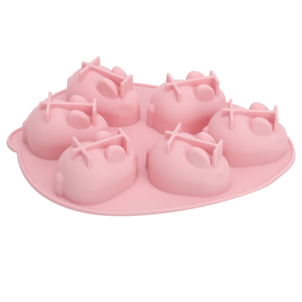 3D kaninform silikoneform kage bageform hul glas chokolade form værktøj rosa