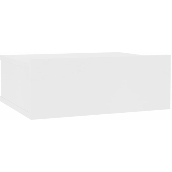 Kelluva yöpöytä Valkoinen 40x30x15 cm Agglomere
