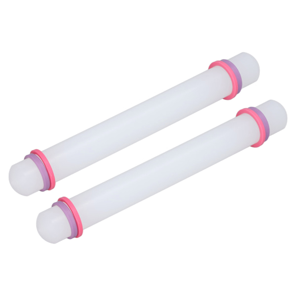 2 stk. Plastkagerulle Sikker Holdbar Robust Plast Non-stick Overflade Bred Anvendelse Lille Kagerulle