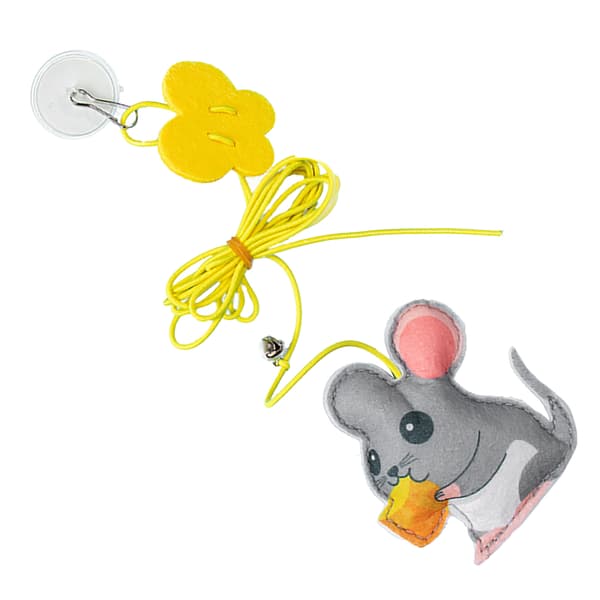 Door Cat Teaser Toy Retractable Replaceable Felt Pendant Elastic Rope Interactive Doorway Kitten Toy Mouse