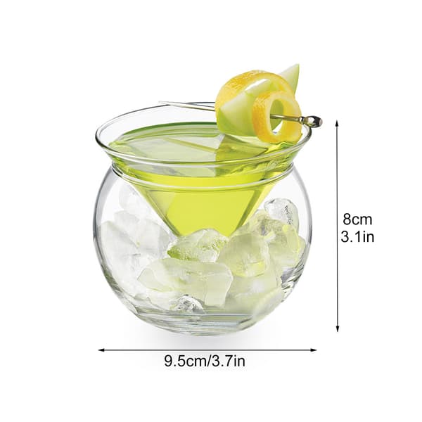 2-pack Martini Glas Runda Bas Cocktailglas Kopp För Fest 260ml