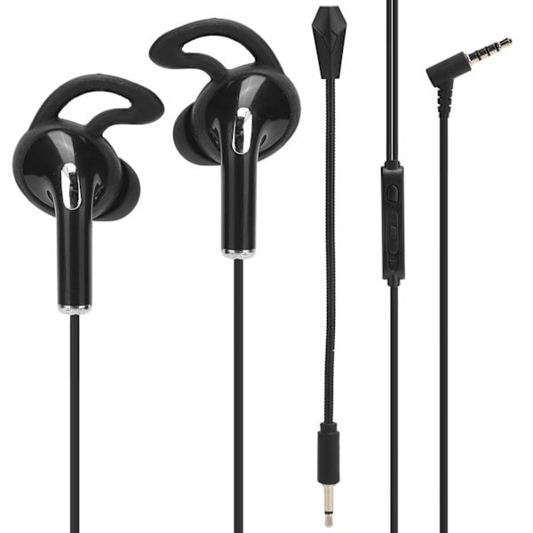 Wire-Control Game Headset 3,5 mm gränssnitt Esports hörlurar Dubbel mikrofon Pluggbar