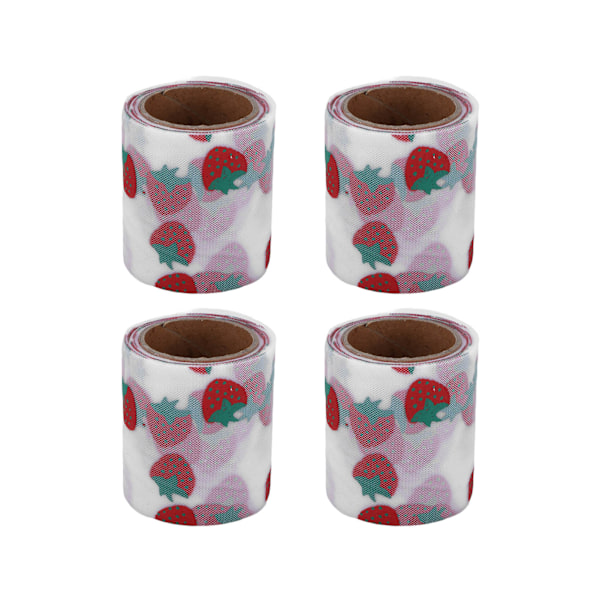 4 ST Tygtyll DIY Hantverk Nötningsbeständighet Symfoni Polyester Glitter Tyllrullar 6cm Vit