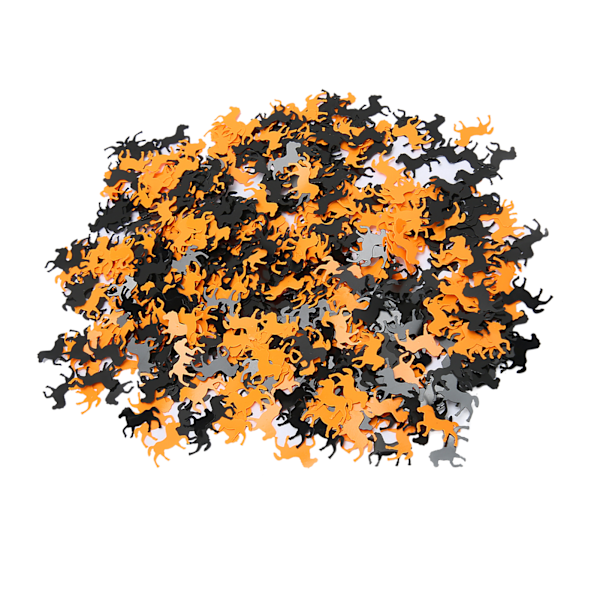 4 poser heste-konfetti dekorationer sort og orange blandet farve hestefest glitter konfetti til børnefest
