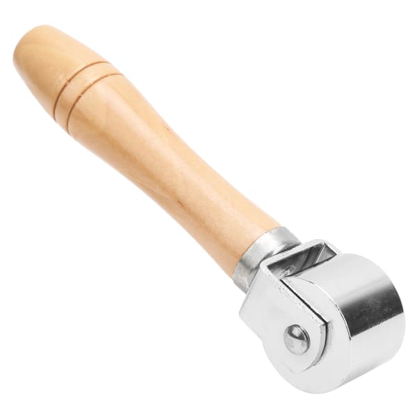Leather Press Edge Roller DIY Leather Craft Wooden Handle Edge Rolling Tool SilverS 26mm / 1.02in
